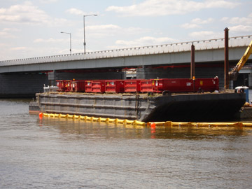 Roll-Off Dumpsters on Barge for Dredging Work