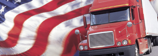 Fleet Truck With American Flag